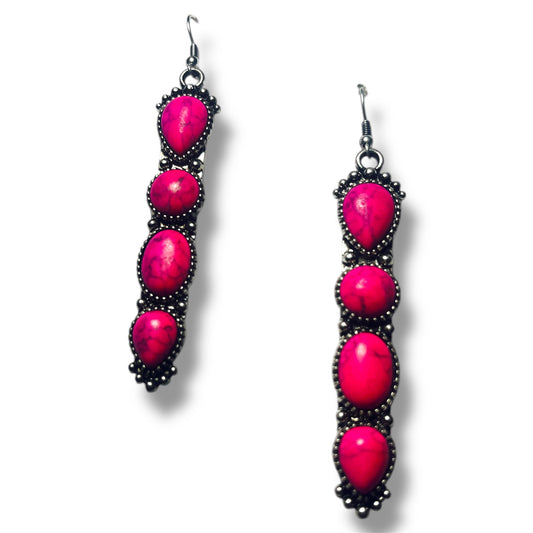 Wild West Hot Pink Drop Earrings