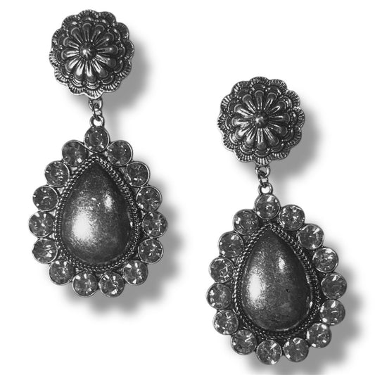 Large Concho Drop Earrings